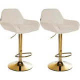 CLP 2er Set Barhocker Braga Gold Stoff creme