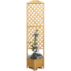 Promadino Spalier mit Pflanzkasten 54 x 54 x 210 cm Braun