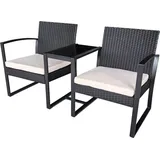 HC Garten & Freizeit 2-Sitzer Bank 120 x 60 x 75 cm Schwarz