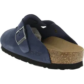 ROHDE Damen Pantolette aus Velourleder mit Tieffußbett Alba 6071, Größe:39 EU, Farbe:Blau - 39