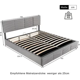 Flieks 160 x 200 cm Grau