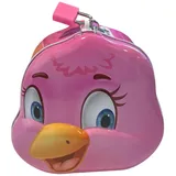 Lustige Spardose aus Metall in Form von Tieren, Schloss und Schlüssel, große Größe für Jungen und Mädchen - Spardose Ente, Krabbe, Dinosaurier, Baby-Einhorn, Pinguin (rosa Kitt)