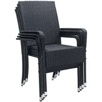 Juskys Yoro Stapelstuhl 4 St. 43 x 0 x 0 cm schwarz