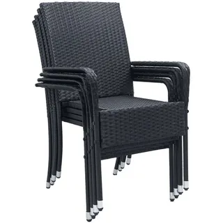 Juskys Yoro Stapelstuhl 4 St. 43 x 0 x 0 cm schwarz