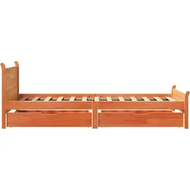 vidaXL Massivholzbett 100 x 200 cm Braun