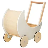 TikTakToo Puppenwagen Lauflernwagen Lauflernhilfe Baby Walker Laufwagen Gehfrei, aus Holz und angenehm leise grau