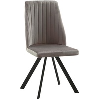 Esszimmerstühle  Küchenstuhl Polsterstuhl Design Stuhl mit Rückenlehne, mit Sitzfläche aus Samt, Gestell aus Metall 1 St. Taupe