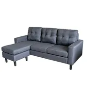 Hti-Living Ecksofa Reva Grau, Dreisitzer mit Hocker variable Stellmöglichkeiten