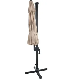 MCW MCW, Sonnenschirm, rund Ø 4m Polyester/Alu 27kg ~ creme ohne Ständer, drehbar