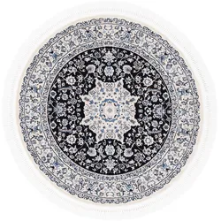 Teppich »Nain Diane«, rund, 8 mm Höhe, Kurzflorteppich, Orient Look, 89481264-0 dunkelblau 8 mm