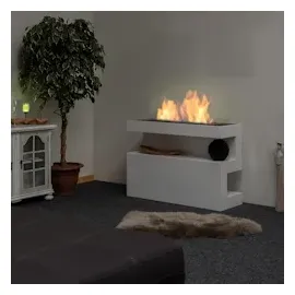 moritz Standkamin Raumteiler Bio-Ethanol 100 x 35 x 76 cm Edelstahl Weiß