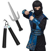Boland 50431 - Ninja Waffen Set, 2-teilig, Sai und Nunchaku, Kostüm Accessoires, Dekoration, Zubehör für Faschingskostüme