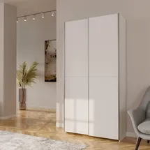 Forte Schwebetürenschrank Nook 100,1 x 190,5 x 39,1 cm Weiß