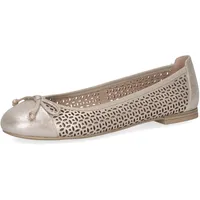 CAPRICE Damen Ballerinas aus Leder mit Lochmuster, Beige (Taupe