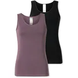 SCHIESSER Unterhemd Modern Multipacks in schwarz, lila | Gr.: 44