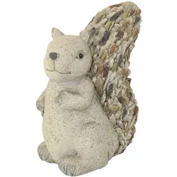 Steinfigur Eichhˆrnchen 30 cm stehend Deko Gartenfigur Polystone Steinoptik