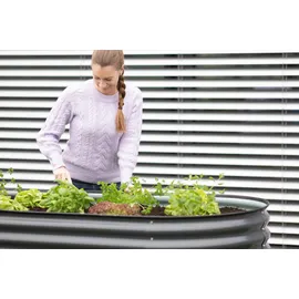 Westmann Metall Hochbeet Grow Faster silber 160 x 80 x 82 cm anthrazit