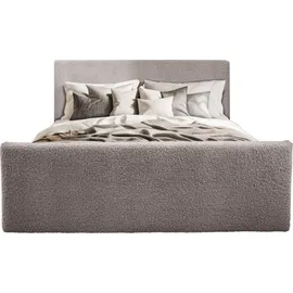 kaiser möbel Boxspringbett mit bettkasten und topper LAMM stoff Sven Beige 120x200 cm H3 - Beige