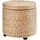 Homcom Sitzhocker mit Stauraum Deckel Abnehmbar, Stroh Rattan Khaki Ø43 x 43 cm Wohnzimmer, Hocker, Sitzhocker