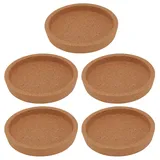 BESTonZON 5 Stück Korkuntersetzer Rund mit Rand Kork Untersetzer Glas Absorbierende Tischdeko Set für Kaffeetasse Becher Natur Korken Schutz mit Erhöhter Kante 10,3cm