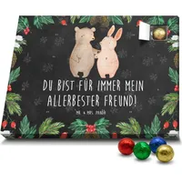 Mr. & Mrs. Panda Schoko Adventskalender Bär und Hase Umarmen - Schwarz - Geschenk, Umarmung, Jahrestag, best friends, Hocheitstag, Freundschaft, F... - Schwarz