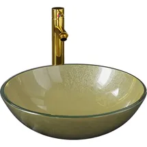 vidaXL Waschbecken Einhandmischer Gold