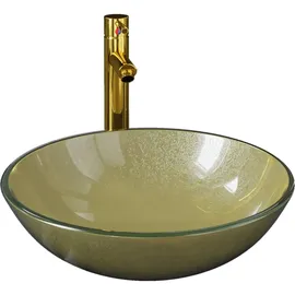 vidaXL Waschbecken Einhandmischer Gold