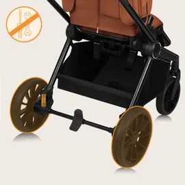 lionelo Mika Plus 2-in-1 Buggy 0-48 Monate (22kg), XXL-Verdeck mit UPF50+, 3-stufige Verstellung des Elterngriffs - Brown Rust - Braun