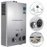 Gas Durchlauferhitzer 16L Warmwasserbereiter Gas 32KW Flüssiggas-Warmwasserbereiter für Badezimmer LPG Gas Durchlauferhitzer Warmwasserbereiter Tankless Instant Boiler Heißwasserbereiter (16L)