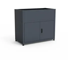 Elephant Gin Metall Hochbeet mit Stauraum 100 x 85 x 50 cm Grau