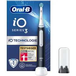 Oral-B iO Series 3 Elektrische Zahnbürste/Electric Toothbrush, 3 Putzmodi für Zahnpflege, Magnet-Technologie, TESTSIEGER Stiftung Warentest (12/2024), Matt Black