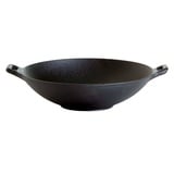 GAUMENKICK Gusseisen-Wok mit Griffen, rund, schwarz, 30 cm