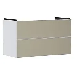 hansgrohe Xevolos E Waschtischunterschrank 54181390 980x555x475mm, 2 Schubladen, mattweiß, bronze Struktur