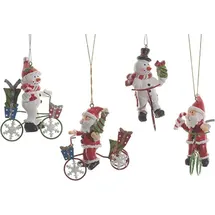 Kaemingk Dekohaenger Baumhaenger Nikolaus Schneemann Fahrraeder 4 Sort 4er Set