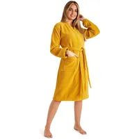 CityComfort Frottee Bademantel Damen, Morgenmantel Damen Baumwolle XS - 2XL (Senf, S) - S