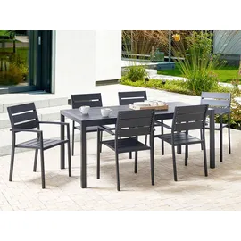 Beliani Gartenmöbel Set 7-tlg. Schwarz