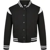 URBAN CLASSICS Inset College Jacke Black / White 110-116 cm