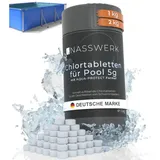 Nasswerk® Chlortabletten Chlortabs - 5g schnelllöslich, 5g Mini Chlortabletten 1kg – schnell löslich für Pool & Whirlpool weiß 1 kg