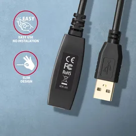 AXAGON USB-A auf USB-A 5 m Schwarz