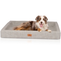 Knuffelwuff Tierbett Hundebett Austin, Orthopädisch grau 80 cm x 105 cm