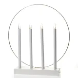 MARELIDA LED Fensterleuchter Glory Kerzenleuchter mit Ring 4flammig 45cm Timer