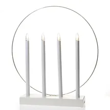 MARELIDA LED Fensterleuchter Glory Kerzenleuchter mit Ring 4flammig 45cm Timer