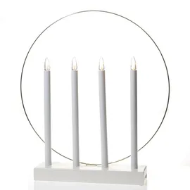 MARELIDA LED Fensterleuchter Glory Kerzenleuchter mit Ring 4flammig 45cm Timer