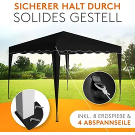 Kronenburg Handel Faltpavillon 3 x 3 m schwarz