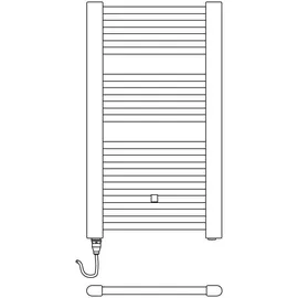 Kermi Badheizkörper Basic-E 1448 x 599 mm 800 W weiß FKS links