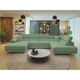 Mirjan24 Wohnlandschaft Torezio Bis Cord, Stilvoll Eckcouch mit Bettkasten und Schlaffunktion, Einstellbare Kopfstützen, 346x203x70-90 cm, Wohnzimmer, Sofas ... Couches, Wohnlandschaften, Wohnlandschaften in U-Form