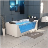 Tronitechnik Whirlpool Badewanne Mykonos 180Cm X 88Cm Heizung Wasserfall Hydromassage Farblichtherapiesanitaeracryl