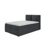 s-style möbel Boxbett mit Topper H3 Uma - grau - Maße cm B: 140 H: 103