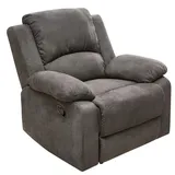 luma-home Relax-Fernsehsessel, Anthrazit Textil, 1-Sitzer, Füllung: Taschenfederkern, einzeln stellbar,Quadratisch, 97x97x87 cm breit, verstellbarer TV-Sessel durch praktische halbautomatische Relaxfunktion, Bezug Mikrofaser Vintage / 15129