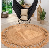 Paco Home Teppich »Viborg 597«, rund, Jute, Modern, Boho, Ethno beige